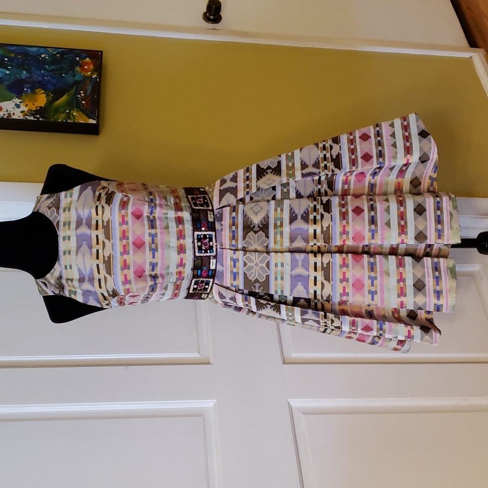 Nicole Miller Beaded Waistline Dress